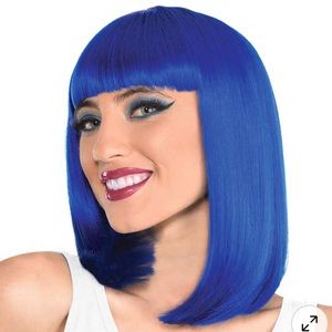 Halloween Neon Blue costume wig